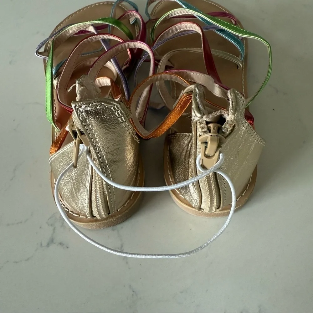 NEW Harper Canyon Girls Norah Gladiator metallic rainbow sandals Size: 5